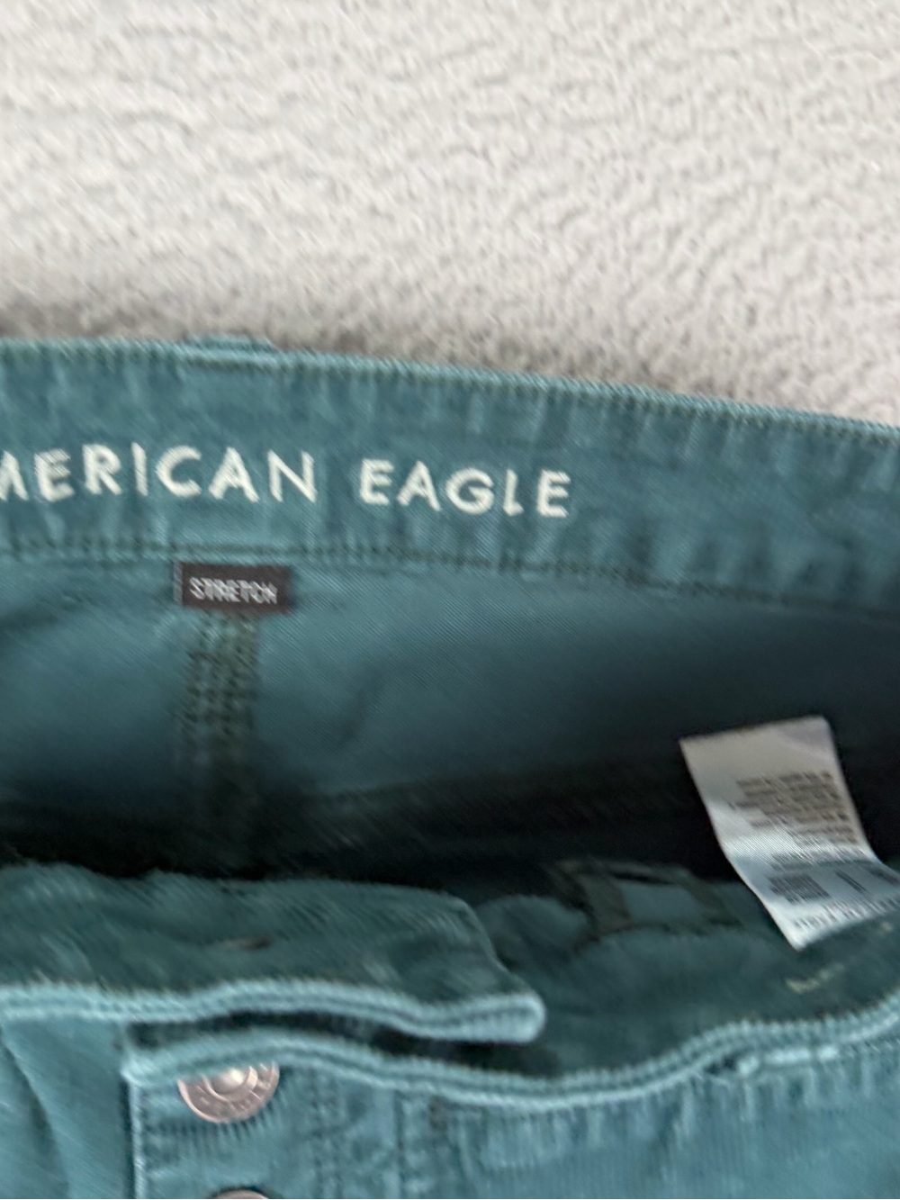 American Eagle Corduroy Pants Womens 10 Regular Green Super High Rise Flare Y2K - Picture 10 of 14